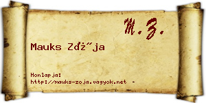 Mauks Zója névjegykártya